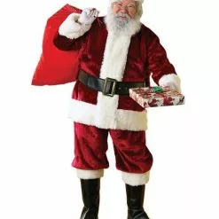 Adult Standard Size Crimson Regency Plush Santa Suit