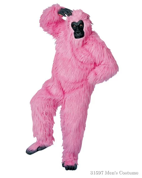 Pink Gorilla Suit Adult Costume 1 Pink Gorilla Suit Adult Costume