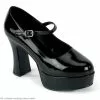 Mary Jane (Black) Platform Adult Shoes - Wide Width