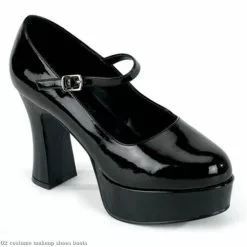 Mary Jane (Black) Platform Adult Shoes - Wide Width