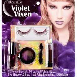 Hallow's Eve Violet Vixen Makeup And False Eyelashes Kit Adult