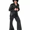 Mens Black Sequin Disco Jacket